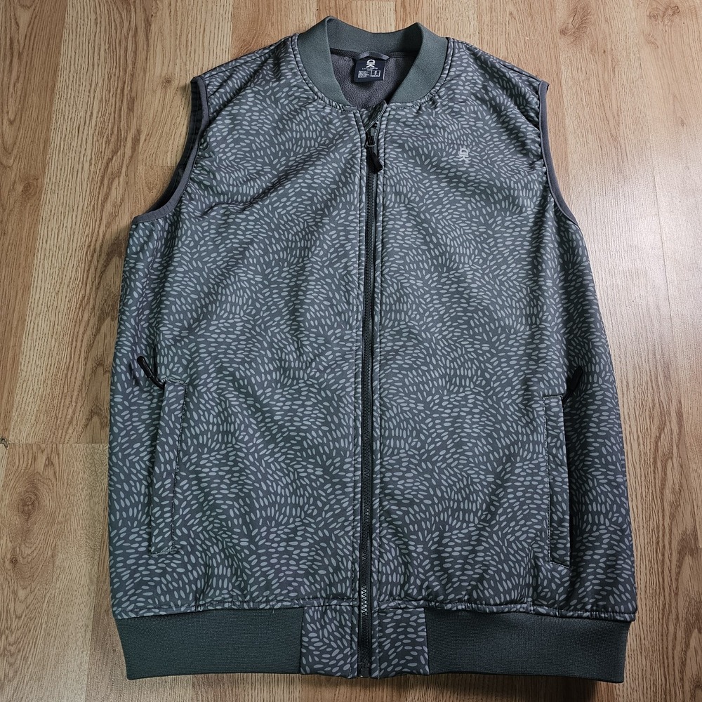 Little Donkey Andy Vest Mens Medium Gray Fleece Lined Full Zip Golf Puffer
